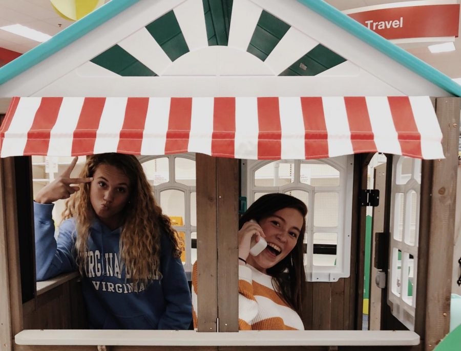 Freshman Mazzy Ozias (left) and junior Ally Moore (right) de-stress  while shopping at Target.