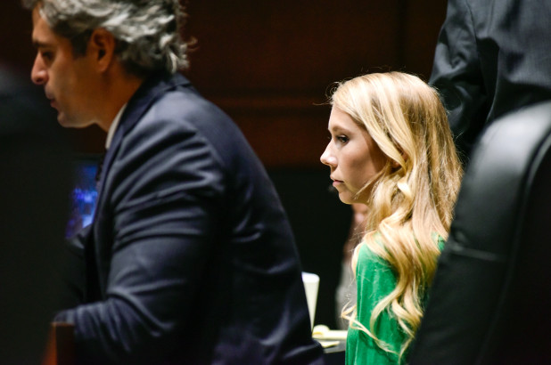 Skylar Richardson appears in court next to her attorney, Charles M. Rittgers
