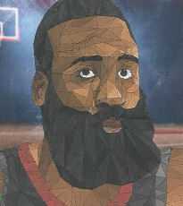 James Harden by John Nerswick wins a Gold Key Award for the 2020 Scholastic Art Awards