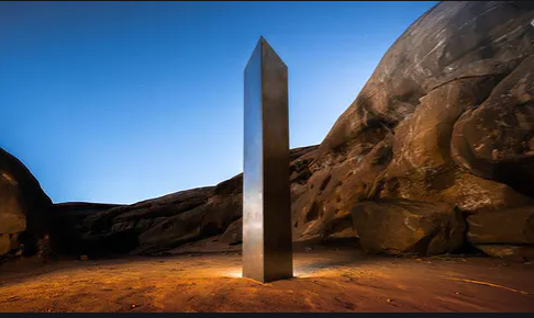 The Utah monolith standing tall in the desert. 