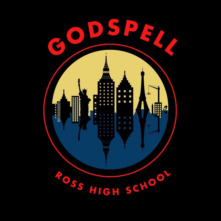 The logo of the Ross High School’s spring musical production, Godspell. 