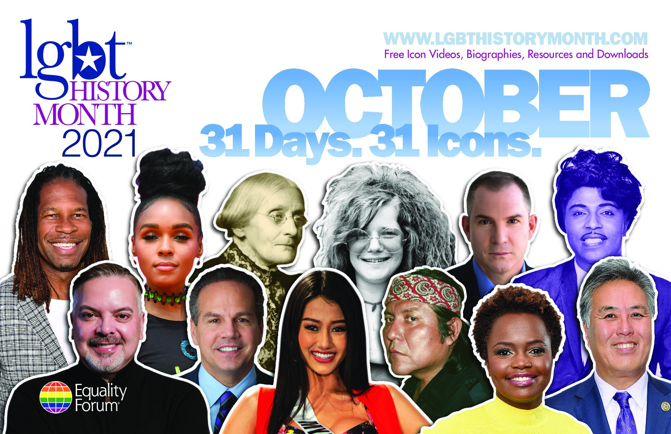 Lgbtq+historymonth.com honours 31 icons in October.