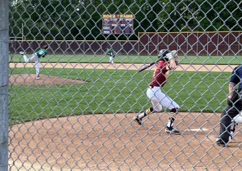 Freshman Daniel Fogt during his at bat against Harrison’s freshman team. 