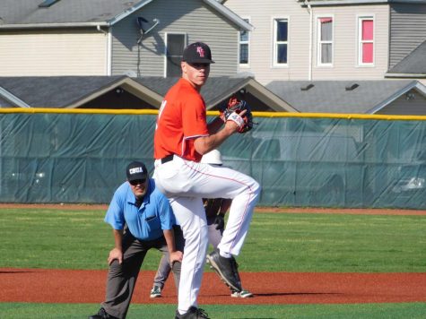 Casey Cuozzo pitches for Miami University (Hamilton).