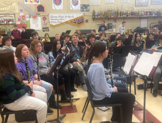 The RHS band practicing the song “One Last Time” from the Broadway show, Hamilton.