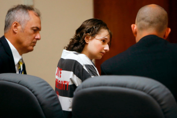 Gypsy Rose Blanchard in court waiting to be released from prison. 