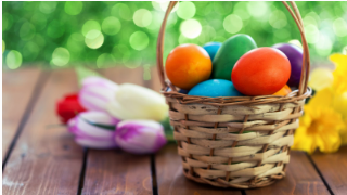 Picture from: history.com
Colorful eggs in a Easter basket.