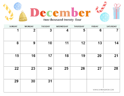 A calendar for the month of December.